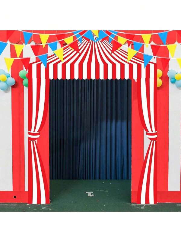 Carnival Decorations Carnival Party Decorations 3 Circus Tent Decorations Circus Awning Decoration Red And White Striped Banner Red Blue Yellow Pennant Banner For Party