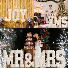 3FT Marquee Light Up Letters, Large Marquee Letters, Mosaic Balloon Frame Letter Big Letter For Engagement Wedding Decorations Birthday Party Backdrop Decor, Balloon Arch Kit - 字母V - 查看 2