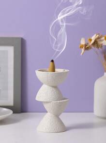1pc Resin Realistic Stone Incense Burner, Faux Rock Statue, Multi-Purpose, Suitable For Home Decor, Living Room, Bedroom, Study, Foyer Table Decor Incense Holder