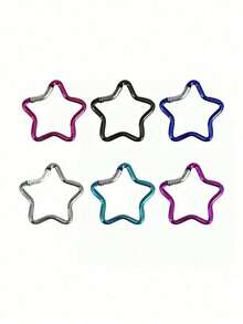 Aluminum Star-Shaped Carabiner, Creative Spring Clip Keychain, Outdoor Camping Hiking Accessory, Star Pendant, Jewelry, Decor, Travel Essential - Multicolor - View 8