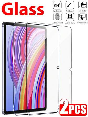 2 st. HD härdat glas skärmskyddsfilm för surfplatta, 9H hårdhet, explosionssäker, reptålig, kompatibel med iPad 5/6/7/8/9/10/11:e 2025 2024 Air 4/5 Pro 11 11 tum 12,9 tum 13 tum M3 M2 M4, kompatibel med Galaxy Tab S8/S9/S7/S10 FE Plus 12,4 tum S6 Lite, kompatibel med Matepad/Honor, kompatibel med Redmi, skyddsfilm