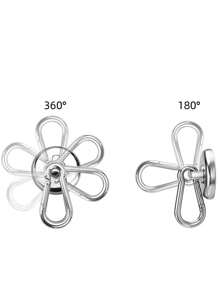 2pcs Heavy Duty Magnetic Hooks With Quick Clip - 8lbs Neodymium Magnets, Rotating Design, Suitable For Barbecue, Kitchen, Garage And Cruise Use, Spring Season