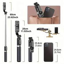 40-Inch Extendable Phone Selfie Stick, Professional Ground Tripod, Intelligent Smartphone Tripod With 360° Rotation, Stable Anti-Shake Handheld Monopod, Perfect For Travel, Outdoor Vlog, Live Streaming, And Summer Holiday Activities - Black - View 3