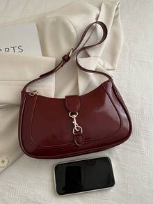 1个Novachic复古简约新月形可调节肩带手提包，适合约会、外出、派对等场合。 - 紅色 - 查看 8