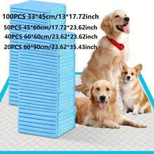 100/50/40/20pcs Super Absorbent Pet Pee Pads, Designed For Large, Medium And Small Dogs Training. Super Absorbent, Leak-Proof, Odor Eliminating, Easy To Clean, Disposable. Suitable For Puppies, Kittens, And Medium/Large Dogs Indoor Training And Daily Use. [Quantity Varies By Specification]