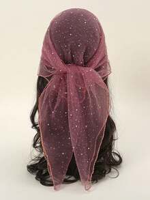 1pc Rhinestone Bandana Scarf, Stylish Headscarf, Shiny Headwrap For Dress - Multicolor - View 28