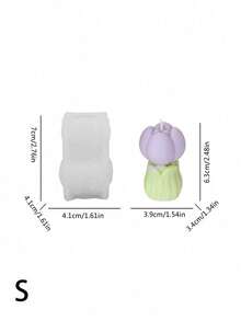 Khuôn silicon hình hoa tulip dùng để làm nến tan chảy (1 gói) | Hình dạng bất đối xứng lớn/nhỏ, lý tưởng để tự làm nến, sản xuất hàng loạt sáp thơm và đồ trang trí hoa thủ công - trắng - Xem 5