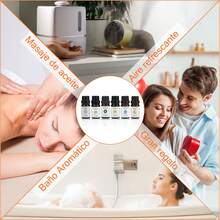 HALMAN 6pc Aceites Esenciales 100% Natural Para Difusor Y Spa,Aceites Esenciales de Aromaterapia, 10ml Aceite Esencial De Aromaterapia Aceite Esencial De Planta Para Humidificador Difusor Aceite De Fragancia De Aroma De Flor De Fruta, Para Desodorización De Sala De Estar Y Baño, para Difusor y Aromaterapia con Caja de Regalo Exquisita (Lavanda. Hierba de Limón, Menta Incluida, Arbol de Té, Eucalipto, Naranja). 6 x 10 ML,Aplicación Aromaterapia, Spray, Baño, Humidificación, Fabricación De Jabón de Manos, Fabricación de Velas. - paquete de 6 - Ver 8