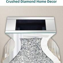 27-Inch High Crushed Diamond Floor Vase, Fish-Shaped Silver Large Vase For Living Room Decoration, Crystal Mirror Home Decoration Vase For Displaying Dried Flowers - 銀色 - 查看 6