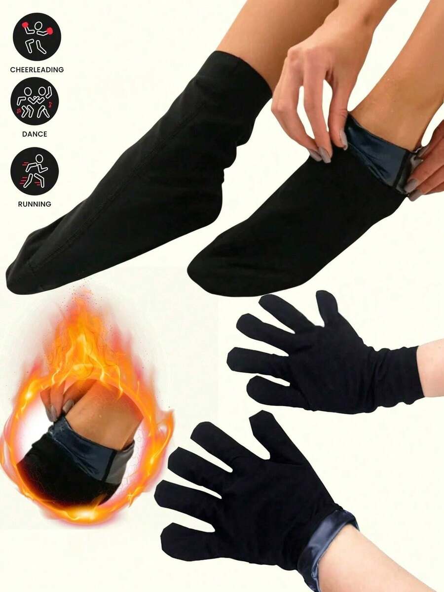 1 件桑拿足套汗手套，PU 运动汗足套，桑拿保温防裂保湿光滑涂层汗足套，家用 - 彩色 - 查看 1