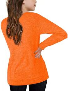 Apbondy Girls Shirts Casual Long Sleeve Crewneck Loose Striped Sweatshirts Pullover Tops