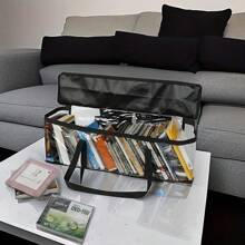 2X Large Clear Holds DVD CD Storage Holder Easy Zip Closure Carry Bag Organizer - Clear - View 3