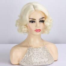1920s Style Short Wig For Women, Finger Wave Natural Synthetic Hair Wig, Suitable For Role Play, Carnival Costumes, Flapper Girl Styles, Halloween And Other Occasions - Beige - View 4