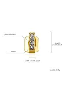 1 Set Single Row Smooth Gold, Silver, Rose Gold Cubic Zirconia Bar Teeth Grillz, Unisex Hip Hop, Nightclub, Rock Style Party Decoration, Holiday Gift, Adjustable