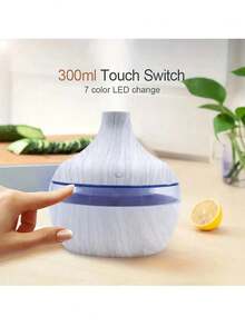 Difusor de aroma USB, 7 modos de luz LED, umidificador de aromaterapia com textura de madeira, umidificador de mesa silencioso com grande capacidade, presente ideal para amigos, familiares e mulheres - adiciona conforto e estilo à sua casa