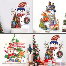 Cartoon Weihnachtsmann Wandaufkleber, geeignet für Weihnachtstür Aufkleber, Schlafzimmer, Wohnzimmer, Arbeitszimmer, Weihnachtsbaum Dekorationsaufkleber, selbstklebende Wandaufkleber, Feste, Partys, Atmosphäre, Dekoration