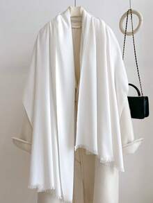 FADZOYLE 1件装女士优雅纯色围巾羊绒披肩头巾，四季皆宜，秋冬季保暖，短流苏加长款，简约优雅，多功能颈部围巾，适合办公室、户外、日常使用，可作礼物、晚宴、婚礼配饰，也可作为礼服搭配。 - 彩色 - 查看 16