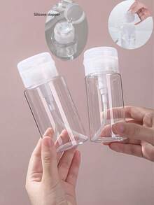 1 pieza Botella rociadora recargable blanca de 150ml, botella dispensadora portátil de viaje, estilo de bomba para envase cosmético, herramienta de maquillaje, botella para desmaquillante, champú