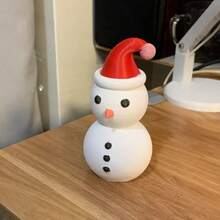 1pc Christmas Snowman Mini Storage Box, 3D Printed Cute Decorative Ornament, Home Decoration Accessory, Christmas Gift Christmas Decorations Room Decor