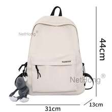 NetHong New Fashion School Backpack Large Capacity Simple Dual-Shoulder Bag Travel Work Laptop Rucksack UK - White - View 7