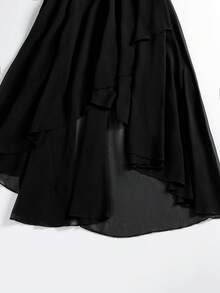 Women's Plus Size Ball Gown Sequined One Shoulder Wrap Sleeveless High Waist A-Line Midi Dress High Low Party Dress