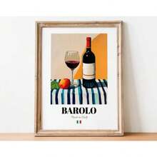 1 Stück moderne, farbenfrohe Poster mit italienischen Lebensmitteln, Desserts und Getränken, italienische kulinarische Leinwandmalerei Wandkunst für Bar, Küche, Esszimmer, Heimdekoration ohne Rahmen - A - Übersicht 9