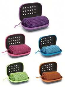 1条速干降温毛巾(可选硅胶套) - 超细纤维颈巾,适合徒步、跑步、健身、旅行和夏季运动 | 最适合炎热天气、露营、户外训练和返校使用的降温毛巾 - 彩色 - 查看 3