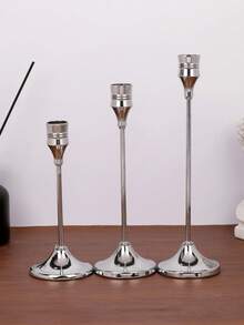 قطعة واحدة/مجموعة واحدة من حامل الشموع الفضي الفاخر بالطراز الشمالي، حامل شموع فاخر للمائدة، شموع على الطراز العثماني للاستخدام في حفلات الزفاف الراقية، وتزيين طاولات الحفلات والأعياد والكريسماس، ديكور شموع متعدد الاستخدامات بطراز بوهيمي أنيق لحفلات، وعشاء بالشموع، وأعياد الميلاد، وحفلات الفنادق، وديكور المنزل