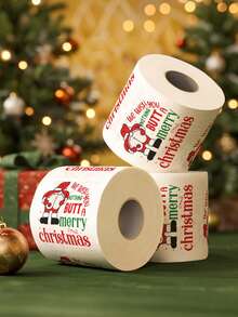 1 Rolle Toilettenpapier mit Weihnachtsthema, 10*9,5cm, Muster mit Weihnachtsmann-Muster, Fröhliche Weihnachten, kann als Einweg-Toilettenpapier, Weihnachtsparty-Dekoration, Weihnachtsdekoration, Heimdekoration, Weihnachtsgeschenk, Winterdekoration, Weihnachtsparty-Gastgeschenk, Familientreffen-Zubehör, Feiertagszubehör, Silvester-Partyzubehör, Weihnachts-Toilettenartikel verwendet werden, auch geeignet für Küche und Bad, ideal für Weihnachtsessen - Verschiedenfarbig - Übersicht 5