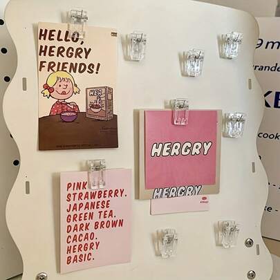 Magnetic Clip | Transparent Acrylic Magnetic Clip | Multifunctional Refrigerator Note Clip, Printed With "Hello, Herby Friends!" Text, Suitable For Office Whiteboard, Storage Cabinet, Dishwasher And Home Decor, Ideal Valentine's Day Gift. Note Clip | Fun Design | Durable Plastic