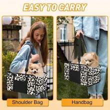 Portable Dog Car Seat For Small Dogs - Pet Booster Seat With Safety Leash, Adjustable Straps, Washable Cushion &Amp; Storage Pocket - Center Console Puppy Car Seat For Travel - Black