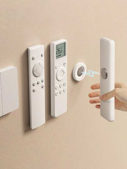 Soporte magnético para control remoto - Organizador magnético multiusos, Organizador de control remoto, Montaje flotante en pared, Instalación sin agujeros, Colgador de pared de silicona para control remoto, estante de TV y herramientas, Diseño elegante