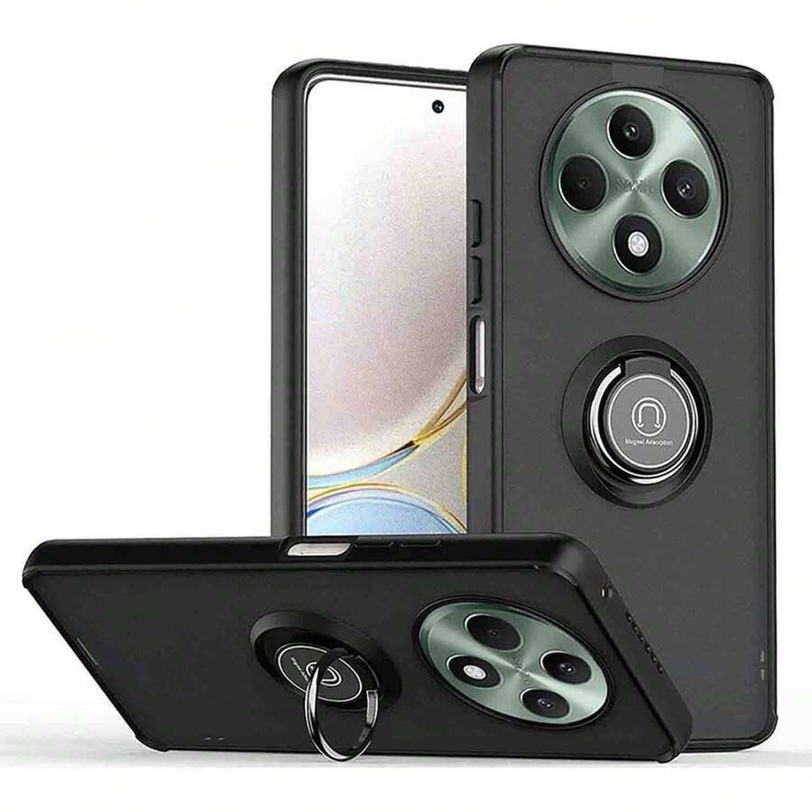 OPPO Reno 12F 5G/OPPO F27 5G 手机壳，TPU + 硬质 PC 磁吸车载支架保护套 - 黑色 - 查看 1