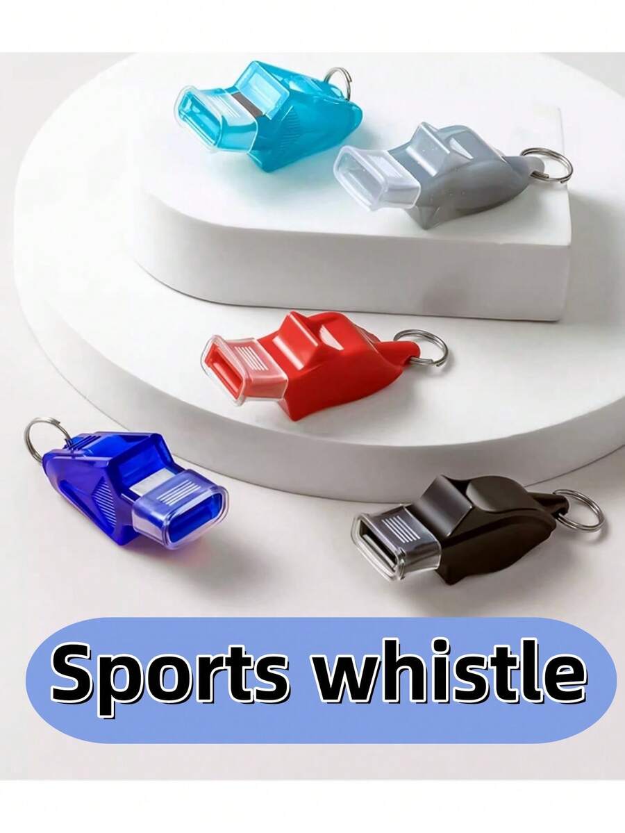 1pc Blue Or Black (Random Triangle Design) Referee Whistle, Loud 3-Tone Emergency Survival Whistle, Suitable For Basketball, Camping, Hiking, Emergencies