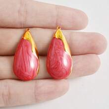 1个/2个装 奢华简约不锈钢真空电镀耐用珍珠镶嵌吊坠饰品，适用于包包装饰、DIY首饰制作、项链、手链、耳环，随机发货 - 彩色 - 查看 46