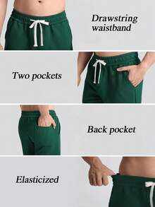 Mens Casual Shorts Drawstring Summer Sports Shorts Geometric Texture Casual Beach Shorts With Pockets - Greener - 查看 8