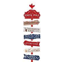 8 Piezas Señal direccional para fiesta de Navidad, Señales de casa de cabaña de invierno cálido y duradero para fiestas de Navidad y accesorios para fotomatón (sin batería), Decoraciones navideñas, Diseño de madera rústica (material de papel), Decoración de fiesta de Navidad Feliz Navidad