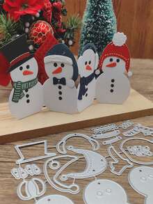 Christmas + Christmas Snowman 1 Set Metal Cutting Knife Mold Cutting Mold DIY Paper Card Craft For Cutting And Pasting Thin Sheets, Greeting Card Craft Decoration, Decorative Embossing, Home Project Making Tools Carbon Steel Mold Home Decor Christmas Decorations Room Decor
