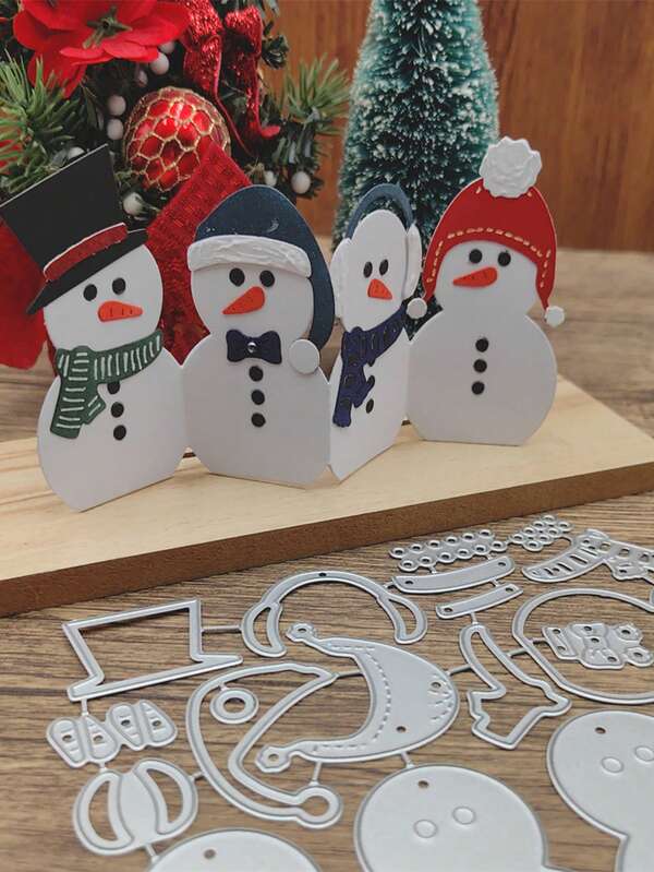 Christmas + Christmas Snowman 1 Set Metal Cutting Knife Mold Cutting Mold DIY Paper Card Craft For Cutting And Pasting Thin Sheets, Greeting Card Craft Decoration, Decorative Embossing, Home Project Making Tools Carbon Steel Mold Home Decor Christmas Decorations Room Decor