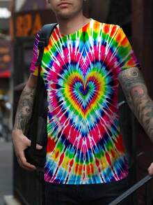 Unisex Retro Tie Dye Shirt For Men Women 70S 80S Hippies Senior Tie-Dye Tee Tshirt 3D Cool Graphic Short Sleeve Men's Tie Dye T Shirts Hippies Senior Short Sleeve Tie Dye Tee Shirt For Men - 彩色 - 查看 6