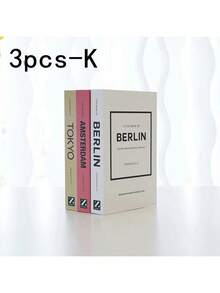 1 cái/3 cái Đồ trang trí sách giả tối giản, Đồ trang trí sách giả phong cách thành phố hiện đại, Sách giả phong cách Bắc Âu cho phòng khách, nhà ở, quán cà phê, trưng bày, đạo cụ chụp ảnh - Nhiều màu - Xem 13