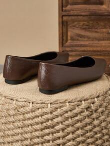 MonaNise 女士尖头时尚低帮平底鞋，户外休闲装，紫色、香槟色、红色、黄色、黑色 - 咖啡棕 - 查看 7