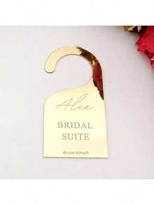 1pc 7x14cm Customized Wedding Party Bridal Suite Door Sign Personalized Acrylic Mirror Bride Name Do Not Disturb Hanging Card Multi-Functional, Ornamental, For Anniversaries, For Valentine's Day Garden, Custom, Personalized, Unique, Ideal Gifts For Him, For Anniversaries, For Valentine's Day, For Mother's Day, For Weddings, For Housewarming,Customized Wedding Crafts,Chic Autumn,Warm Ambience,Fall Decor