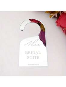1pc 7x14cm Customized Wedding Party Bridal Suite Door Sign Personalized Acrylic Mirror Bride Name Do Not Disturb Hanging Card Multi-Functional, Ornamental, For Anniversaries, For Valentine's Day Garden, Custom, Personalized, Unique, Ideal Gifts For Him, For Anniversaries, For Valentine's Day, For Mother's Day, For Weddings, For Housewarming,Customized Wedding Crafts,Chic Autumn,Warm Ambience,Fall Decor