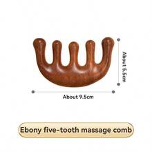 NEFOUME Natürlicher Sandelholz Massagekamm | Antistatisch | Kammzähne Massage + Gua Sha Schaben | Simulierte Doppelfinger-Augenmassage | Ergonomischer rutschfester Griff | Geeignet für Kopf, Nacken, Schulter, Beine und mehr Bereiche, Haare, Haarpflege, Schule, Rückkehr zur Schule, Reisen, Reiseaccessoires, Haushaltsartikel, Spa, Massagetool, Massage, Massagegerät, Spa - Braun - Übersicht 5