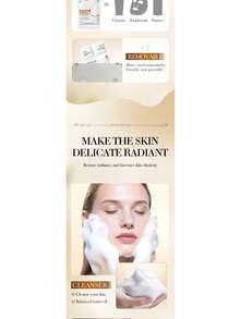 5pcs/Pack Rice Essence Face Mask, Includes Cleansing Cream And Essence, 3-Step Facial Care To Improve Dullness, Brighten Complexion, And Highly Moisturize & Nourish Skin - White - View 10