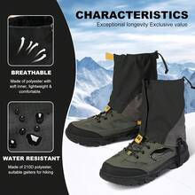 EstiloTendenciaGators Para Botas Y Zapatos De Senderismo, Polainas Ligeras Y Ajustables Para Hombres Y Mujeres, Polainas De Senderismo Impermeables Para Nieve, Senderismo, Caza, Caminar, Esquí, Raquetas De NieveCalidad PremiumVersióN Mejorada - 1 - Ver 3