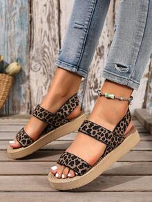 Sandały na koturnie 3 cm, letnie buty plażowe, kapcie domowe, modne buty damskie, codzienne, duże rozmiary - Kolor khaki - Zobacz 6