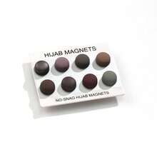 8 Pairs Solid Color Hijab Magnets, Zinc Alloy Pins, Suitable For Spring, Summer, Autumn And Winter For Dress - XP07 - View 12