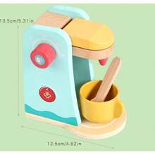 Wooden Play Kitchen Toy Set - Realistic Coffee Machine, Teapot, Cookware, Educational Building Blocks Toys For Children - Multicolor - View 6